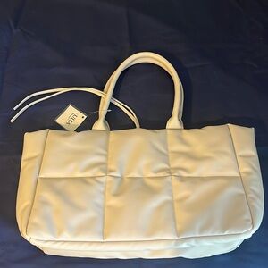 Cream Ulta Beauty Puffer Tote Bag